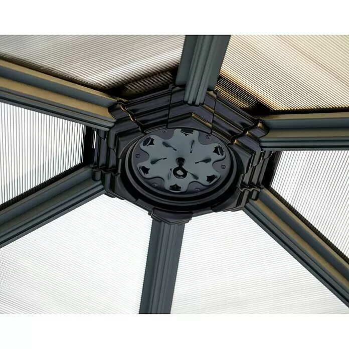 Palram – Canopia Standard-Pavillon Roma - B x T: 359 x 414,5 cm, Farbe Gestell: Anthrazit, Aluminium - Detailaufnahme