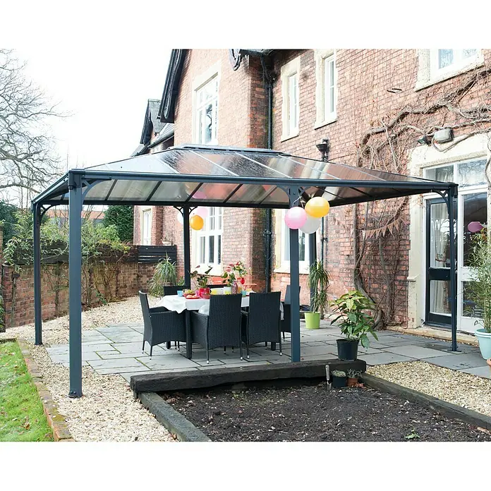 Palram – Canopia Pavillon Martinique 5000B x T: 493 x 359,3 cm, Farbe Gestell: Anthrazit, Aluminium