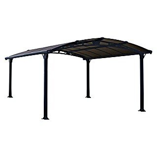Palram – Canopia Carport Arcadia 4300 (Außenmaß inkl. Dachüberstand (B x T): 3,59 x 4,35 m, Doppelcarport, Grau)