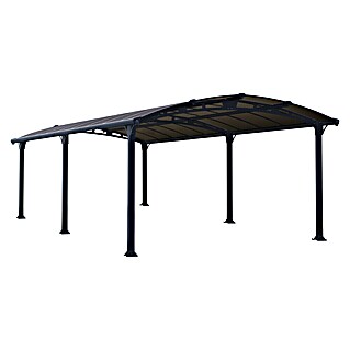 Palram – Canopia Carport Arcadia 6400 (Außenmaß inkl. Dachüberstand (B x T): 3,59 x 6,49 m, Doppelcarport, Grau)