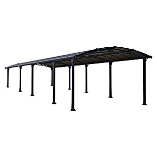 Palram – Canopia Carport Arcadia 10600 (Außenmaß inkl. Dachüberstand (B x T): 3,59 x 10,77 m, Doppelcarport, Grau)