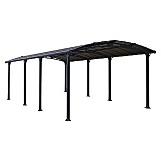 Palram – Canopia Carport Arcadia 8500 (Außenmaß inkl. Dachüberstand (B x T): 3,59 x 8,63 m, Doppelcarport, Grau)