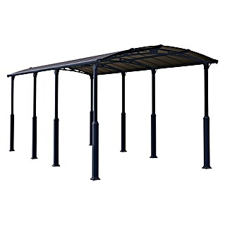 Palram – Canopia Carport Arcadia Alpine 8500 (Außenmaß inkl. Dachüberstand (B x T): 3,59 x 8,63 m, Einzelcarport, Anthrazit)
