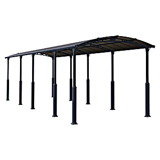 Palram – Canopia Carport Arcadia Alpine 10600 (Außenmaß inkl. Dachüberstand (B x T): 3,59 x 10,77 m, Einzelcarport, Anthrazit)