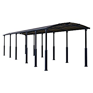 Palram – Canopia Carport Arcadia Alpine 12700 (Außenmaß inkl. Dachüberstand (B x T): 3,59 x 12,9 m, Einzelcarport, Anthrazit)