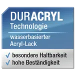 DurAcryl Technologie - wasserbasierter Acryl-Lack: besondere Haltbarkeit, hohe Beständigkeit