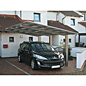 Ximax Carport LINEA 110 (4,95 x 2,72 m, Einfahrtshöhe: 2,2 m, Edelstahloptik, Schneelast: 137 kg/m²)