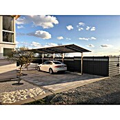 Ximax Carport LINEA Tandem 80 (9,8 x 2,7 m, Einfahrtshöhe: 2,2 m, Edelstahloptik, Schneelast: 100 kg/m²)