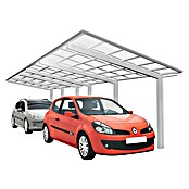 Ximax Carport LINEA Tandem 110 (9,8 x 2,7 m, Einfahrtshöhe: 2,2 m, Edelstahloptik, Schneelast: 137 kg/m²)