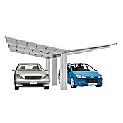 Ximax Carport LINEA Y 110 (4,9 x 5,4 m, Einfahrtshöhe: 2,2 m, Edelstahloptik, Schneelast: 137 kg/m²)