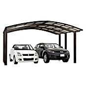 Ximax Carport Portoforte M 60 (4,9 x 5,4 m, Einfahrtshöhe: Max. 2,2 m, Mattbraun, Schneelast: 75 kg/m²)