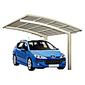 Ximax Carport Portoforte 80 (4,9 x 2,7 m, Einfahrtshöhe: Max. 2,2 m, Edelstahloptik, Schneelast: 100 kg/m²)