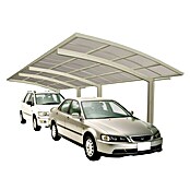 Ximax Carport Portoforte Tandem 80 (9,8 x 2,7 m, Einfahrtshöhe: Max. 2,2 m, Edelstahloptik, Schneelast: 100 kg/m²)