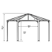 Palram Pavillon Monaco (4,5 x 3,9 x 2,9 m, Anthrazit)