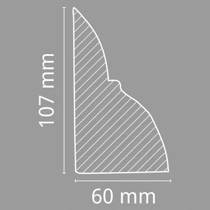 Dekoelement - Konsole, Dunkelbraun, 6 x 9 x 11 cm - Profilleiste mit Abmessungen 107 mm Höhe und 60 mm Breite, ideal für dekorative Wandgestaltungen und Innenausbau.