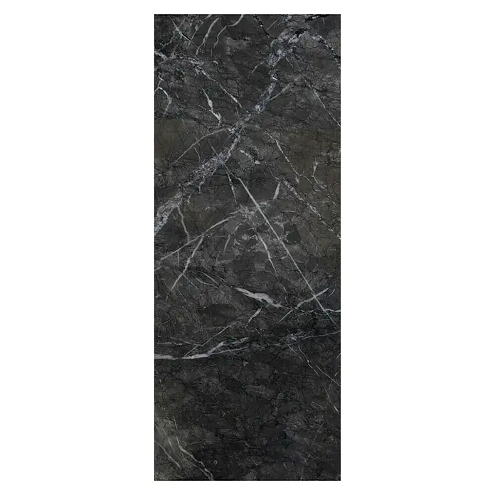 SanDesign Acryl-Verbundplatte - 100 x 250 cm, Black Onyx - Elegante graue Marmorplatte mit auffälligen weißen Adern. Perfekt für stilvolle Innenarchitektur und hochwertige Oberflächengestaltung.