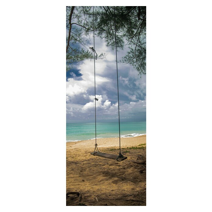 SanDesign Acryl-Verbundplatte100 x 250 cm, Cloudy Beach Front View