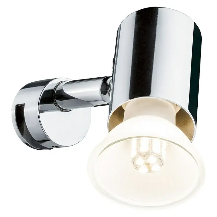 Paulmann Spiegelleuchte Mintaka - 20 W, L x B x H: 12 x 5,6 x 3,8 cm, Chrom - Moderne Chrom-Wandleuchte mit LED-Leuchtmittel. Die Lampe ist schwenkbar und spendet helles Licht. Ideal für Bad oder Flur.