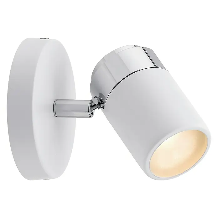 Paulmann Wandstrahler Zyli - 10 W, L x B x H: 10 x 10 x 11 cm, Weiß/Chrom, GU10, Anzahl Leuchtmittel: 1 Stk. - Elegante weiße Wandleuchte mit Chromdetails. Die Lampe ist schwenkbar und sorgt für gezielte Beleuchtung in jedem Raum.