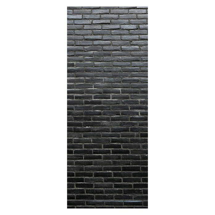 SanDesign Alu-Verbundplatte100 x 250 cm, Black Brick Wall Front View