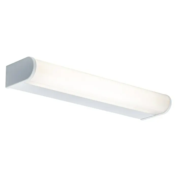 Paulmann LED-Wandleuchte Arneb - L x B x H: 7,8 x 32,6 x 4 cm - Nahaufnahme einer weißen LED-Leuchte, die sich perfekt für moderne Badezimmer eignet.
