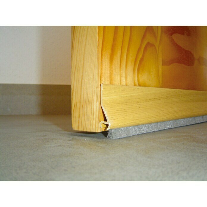 Burlete bajo puerta aluminio caucho (Gris, Largo: 105 cm, Suelos