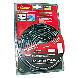 Burlete adhesivo garaje (Negro, Largo: 250 cm, Desajustes de hasta 15 mm de ancho)