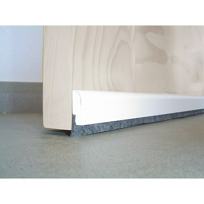Burlete bajo puerta Madera (Blanco, Largo: 91,5 cm, Apto para: Suelos lisos)