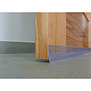Burlete bajo puerta PVC transparente (Transparente, Largo: 1 m, Suelos lisos)