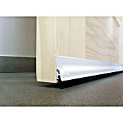 Burlete bajo puerta aluminio caucho (Blanco, Largo: 105 cm, Suelos lisos)