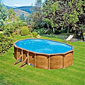 myPool Feeling Ovalbeckenset (500 x 300 x 132 cm, 17 m³, Holz)