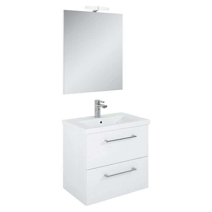 Riva Badmöbel-Set Compact (60 cm, Weiß, Glänzend)