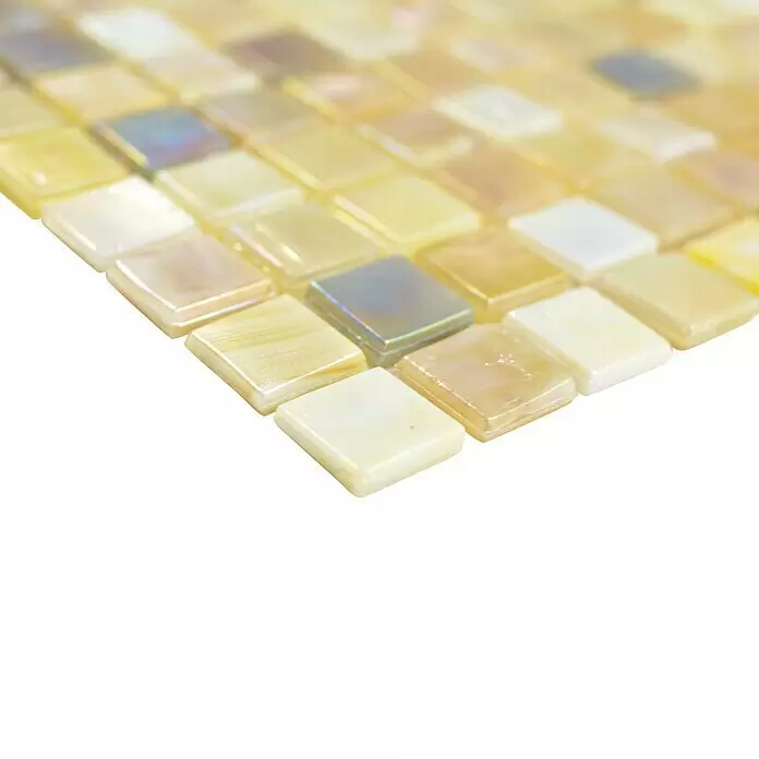 Mosaikfliese Quadrat Mix GM MRY 556 - 31,7 x 31,7 cm, Sand, Glänzend - Detailaufnahme