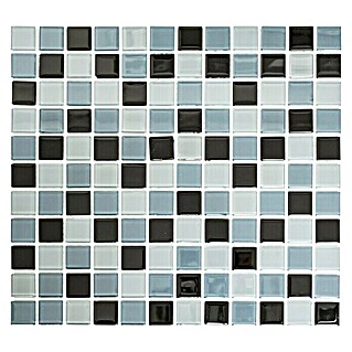 Mosaikfliese Quadrat Crystal CM 4999 (32,7 x 30,2 cm, Grau, Glänzend)