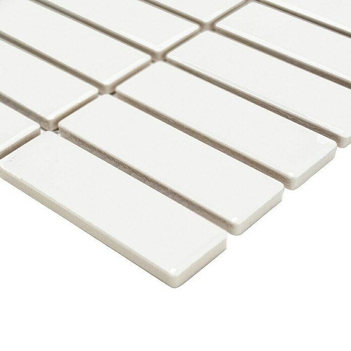 Mosaikfliese Stäbchen Uni ST 310 (29,7 x 29 cm, Weiß, Glänzend) | BAUHAUS