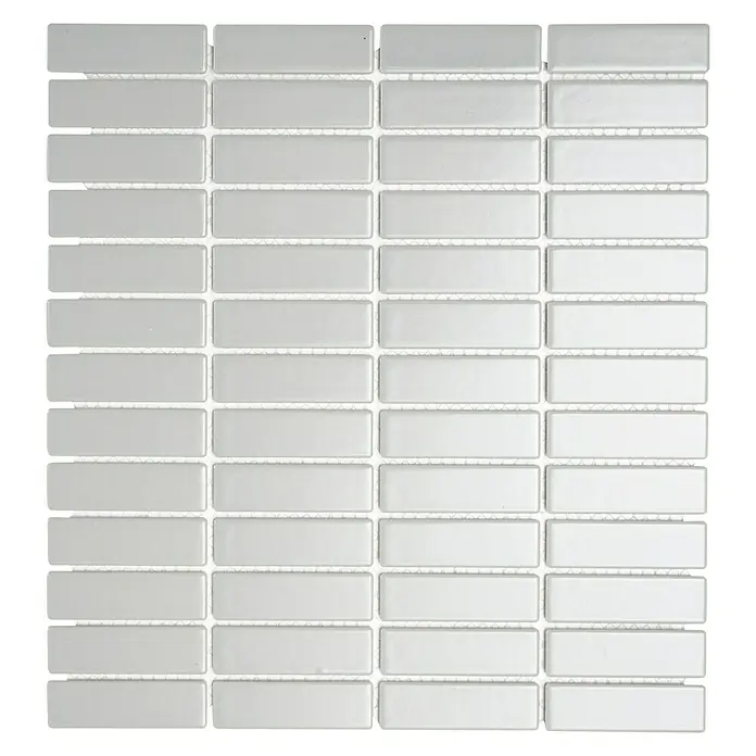 Mosaikfliese Stäbchen Uni ST 330 - 29,8 x 31,8 cm, Grau, Glänzend - Hochwertige, rechteckige, graue Mosaikfliesen für stilvolle Wand- und Bodenbeläge, ideal für Badezimmer und Küchen. Die perfekte Lösung für moderne Designs.