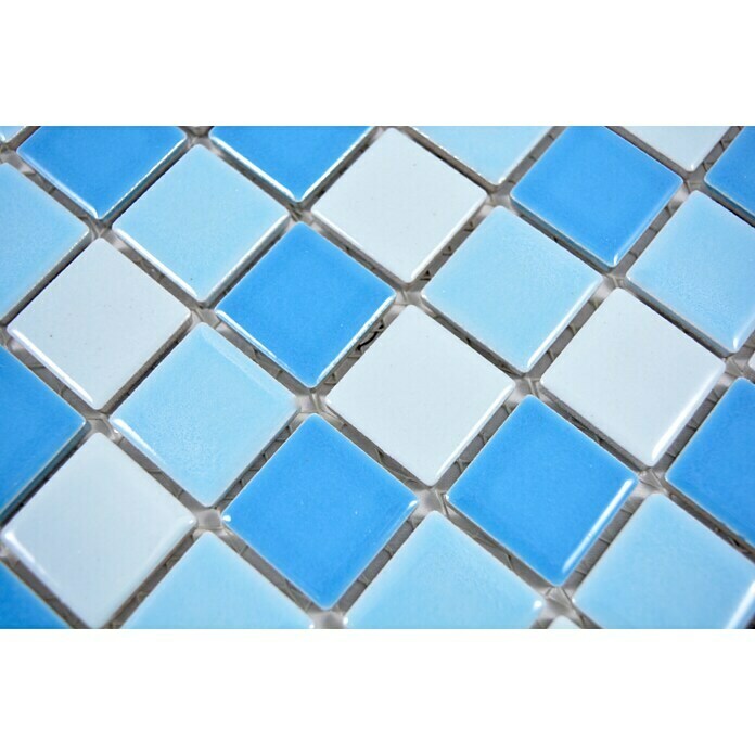 Mozaik pločica Quadrat Mix BM 200  (32,6 x 30 cm, Plave boje, Sjaj) | BAUHAUS