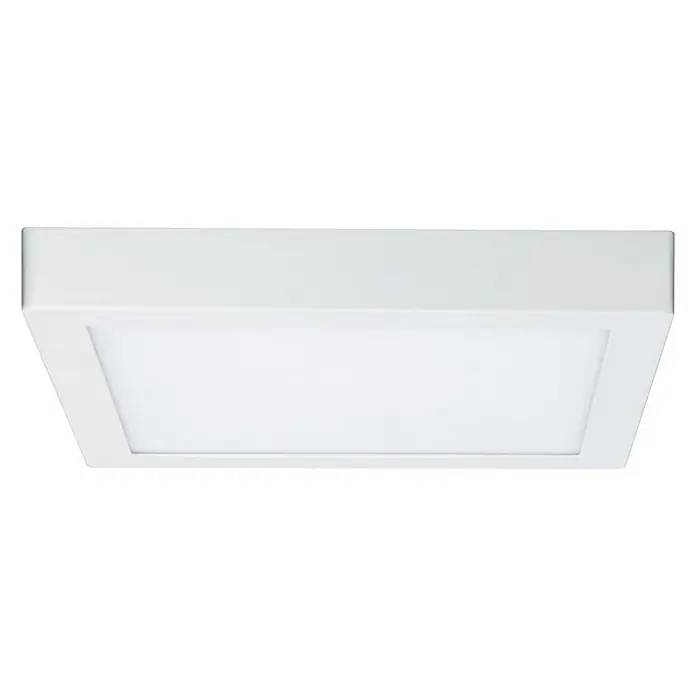 Paulmann LED-Deckenleuchte Lunar - 16 W, L x B x H: 30 x 30 x 3,8 cm, Weiß, Warmweiß - Produktbild einer quadratischen, weißen LED-Deckenleuchte. Ideal für moderne Innenräume und energiesparende Beleuchtung.
