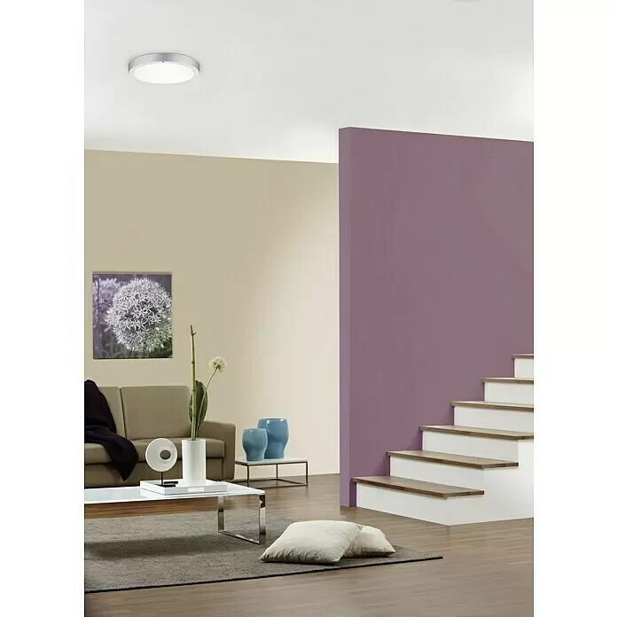 Paulmann LED-Deckenleuchte rund Lunar - 15 W, Ø x H: 30 x 3,8 cm, Chrom, Warmweiß - Stimmungsaufnahme