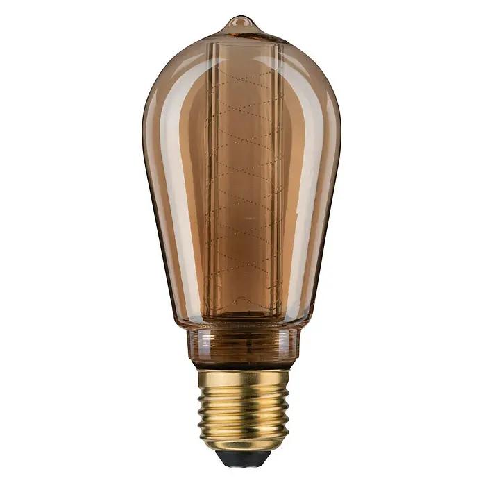 Paulmann LED-Lampe Vintage Glühlampenform Spiral E27 - E27, Nicht Dimmbar, Warmweiß, 200 lm, 4 W, Tropfen - Vintage-Glühbirne mit bernsteinfarbenem Glas und spiralförmigem Filament für dekorative Beleuchtung.