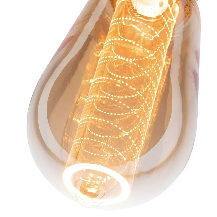 Paulmann LED-Lampe Vintage Glühlampenform Spiral E27 - E27, Nicht Dimmbar, Warmweiß, 200 lm, 4 W, Tropfen - Nahaufnahme einer leuchtenden Edison Glühbirne mit spiralförmigem Glühfaden, die ein warmes, dekoratives Licht ausstrahlt. Ideal für Vintage- und Industrie-Design.