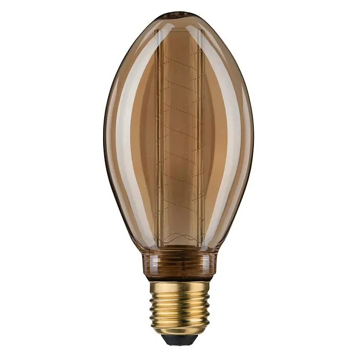 Paulmann LED-Lampe Vintage Glühlampenform Spiral E27 - E27, Nicht Dimmbar, Warmweiß, 200 lm, 4 W, Birne - Dekorative braune LED-Lampe mit goldfarbenem Sockel.