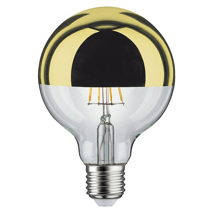 Paulmann Bombilla LED (E27, Blanco cálido, Claro / Oro, G95, Brillante)