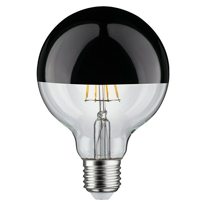 Paulmann LED-Lampe Vintage Globe-Form Klar/Schwarz, | Glänzend) E27 BAUHAUS G95, (E27, Warmweiß