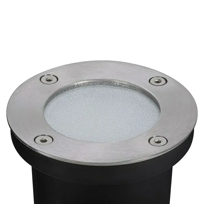 Paulmann Plug & Shine Foco para empotrar en suelo - 3,6 W, Plata, Ø x Al: 9,6 x 9,2 cm - Luz empotrable con cubierta redonda de acero inoxidable y lente difusa para exteriores.