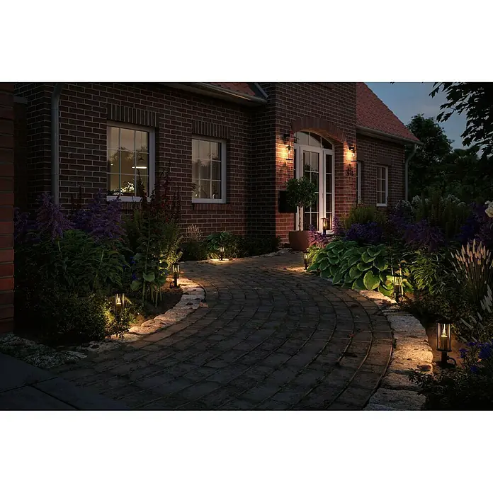 Paulmann Plug & Shine Aplique para exterior LED - 10 W, Blanco cálido, IP44 - Las luces de jardín iluminan el camino hacia la casa, creando un ambiente acogedor en el jardín. Las luces son muy llamativas.
