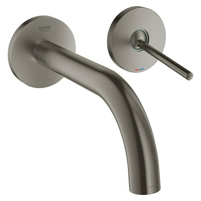 Grohe Atrio Wand-Waschtischarmatur M2-Loch, Hard Graphite, Matt Front View