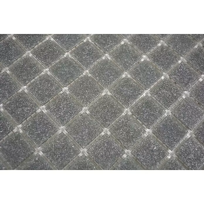 Mosaikfliese Quadrat Uni GM A 20 - 30,5 x 30,5 cm, Grau, Glänzend - Detailaufnahme