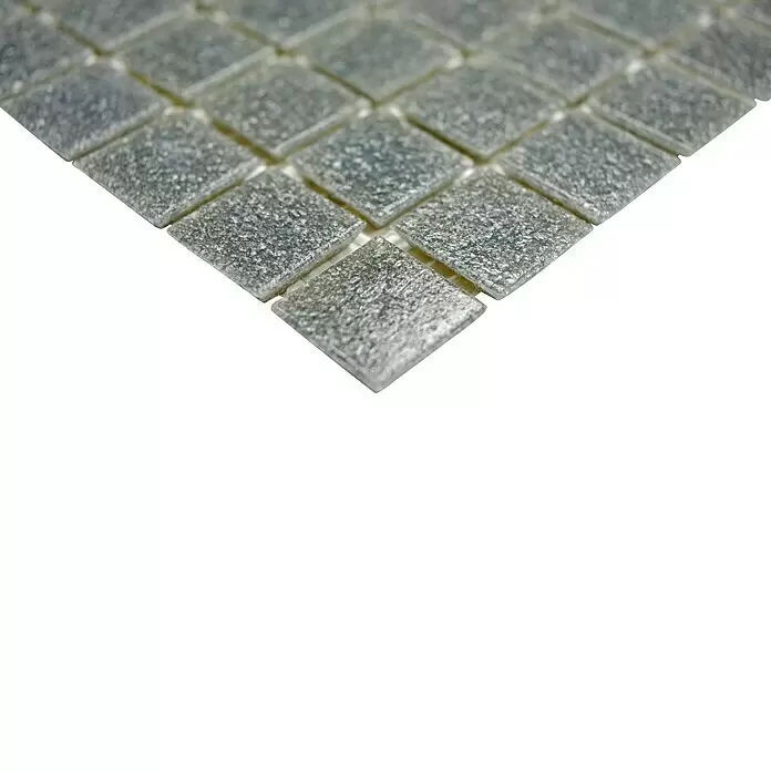 Mosaikfliese Quadrat Uni GM A 20 - 30,5 x 30,5 cm, Grau, Glänzend - Detailaufnahme