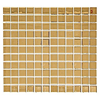 Mosaikfliese Quadrat Crystal CM 4GO1 (32,7 x 30,2 cm, Gold, Glänzend)